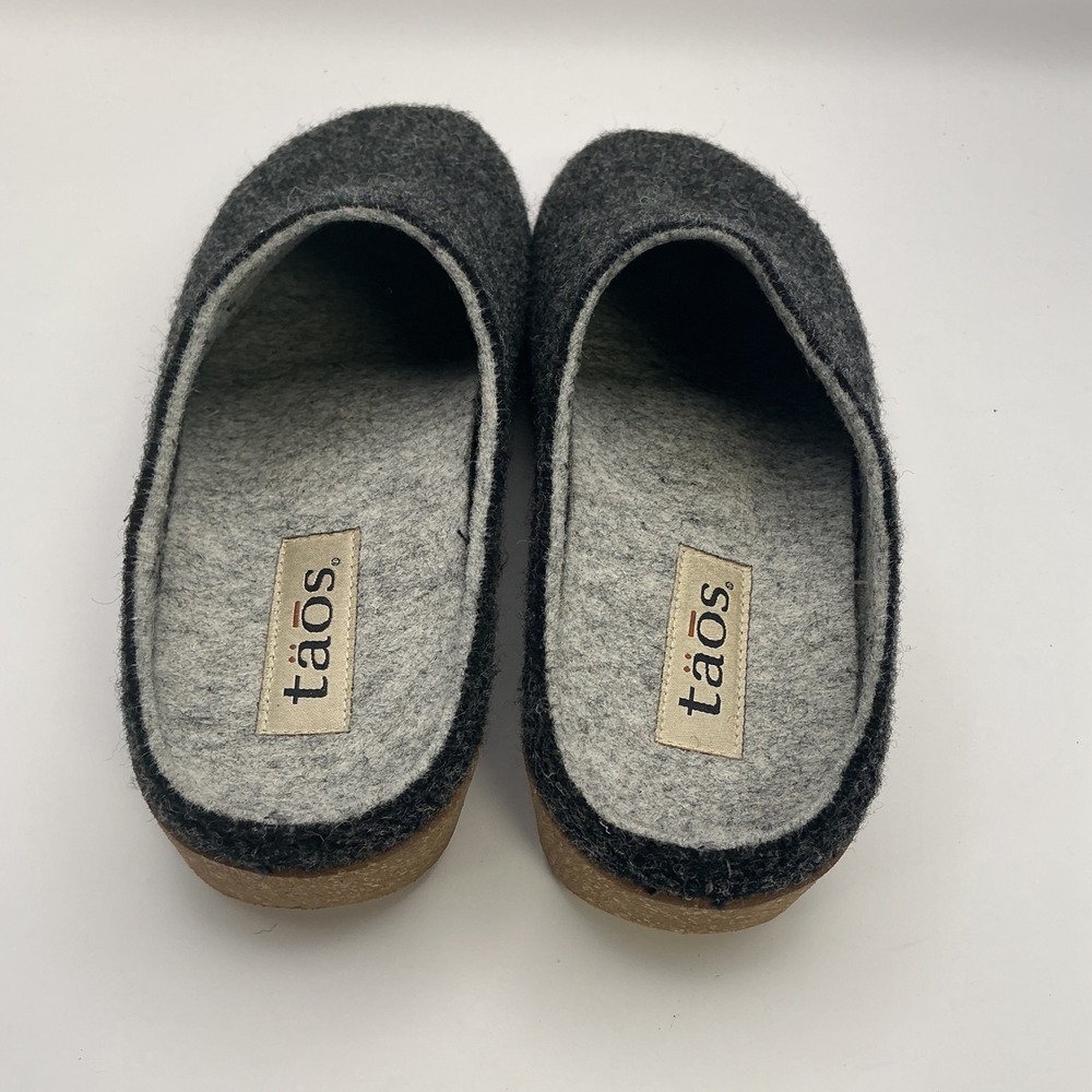 Taos Wooldridge Grey Wool Clogs Mules Made in Spain Women 39 EU 8 US - Picture 4 of 10